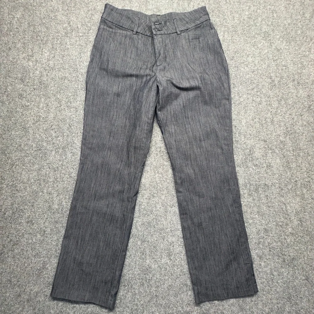 Lee Secretly Shapes Straight‎ Leg Mid Rise Pants 10 Short Gray Stretch
